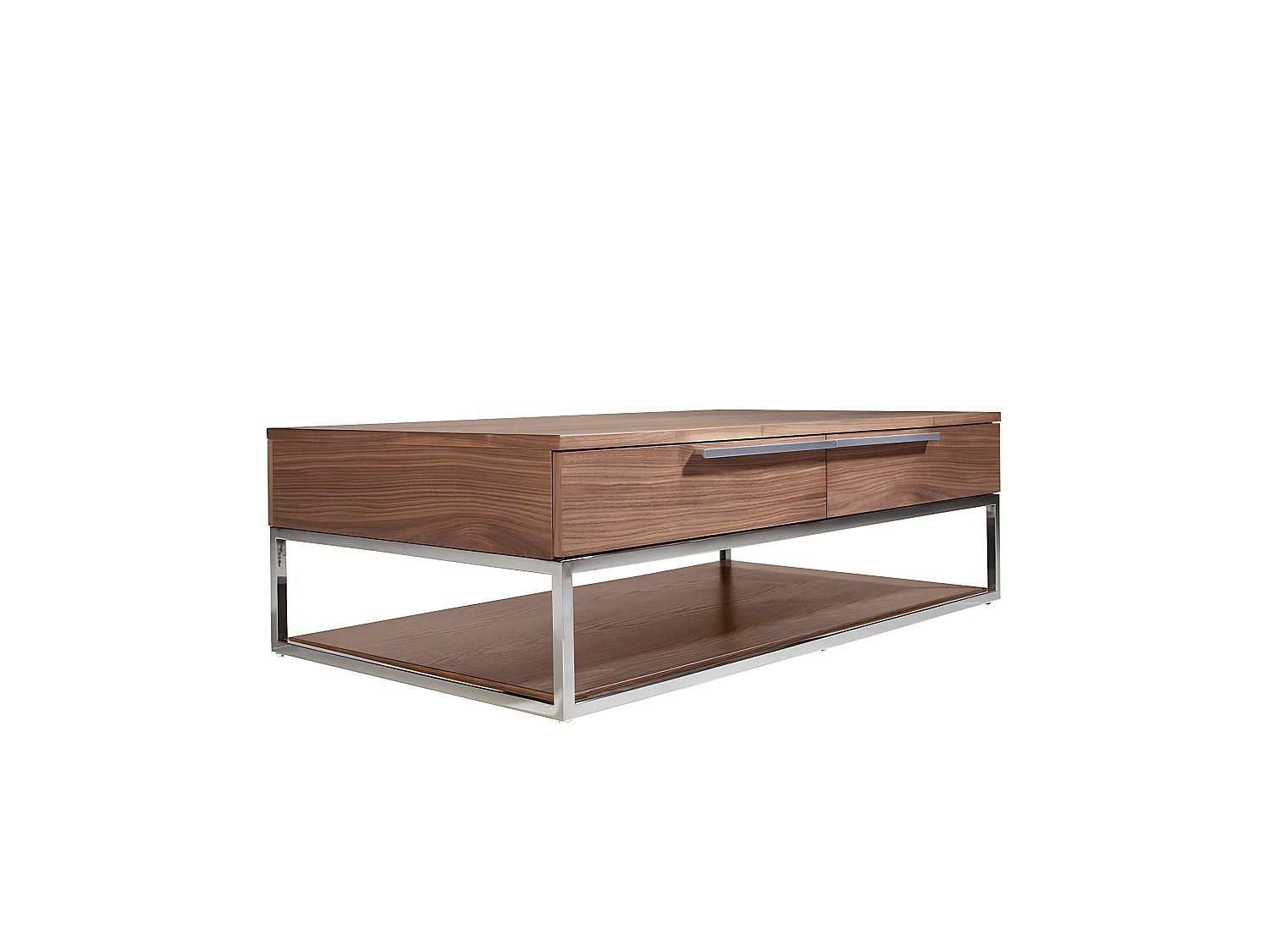 Tavolino in legno noce e acciaio cromato   2114 ANGEL CERDA