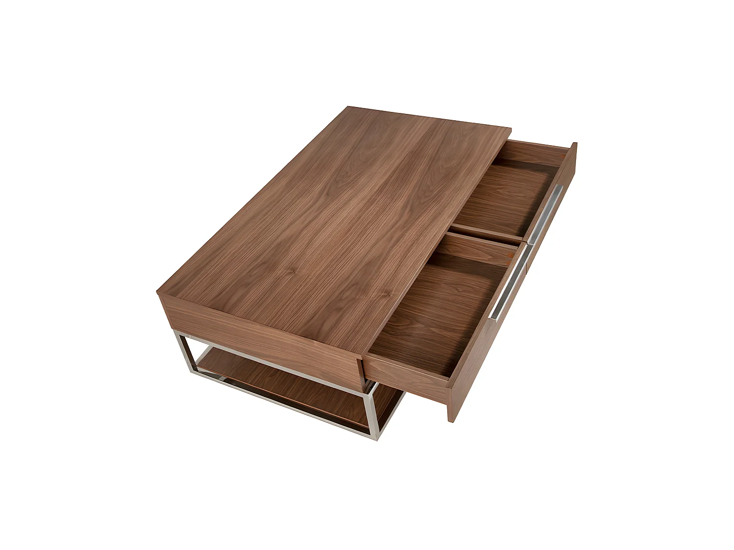 Tavolino in legno noce e acciaio cromato   2114 ANGEL CERDA