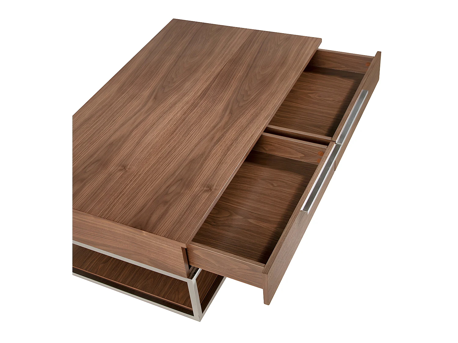 Tavolino in legno noce e acciaio cromato   2114 ANGEL CERDA