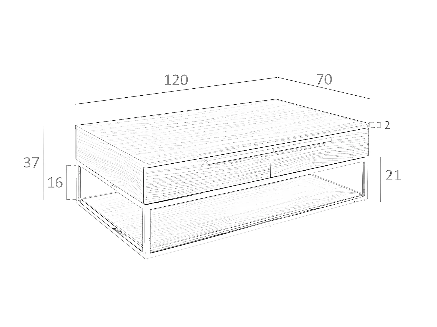 Tavolino in legno noce e acciaio cromato   2114 ANGEL CERDA