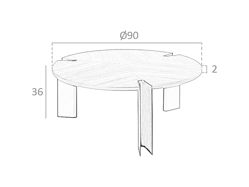 Mesa de centro de nogueira e aço preto 2113