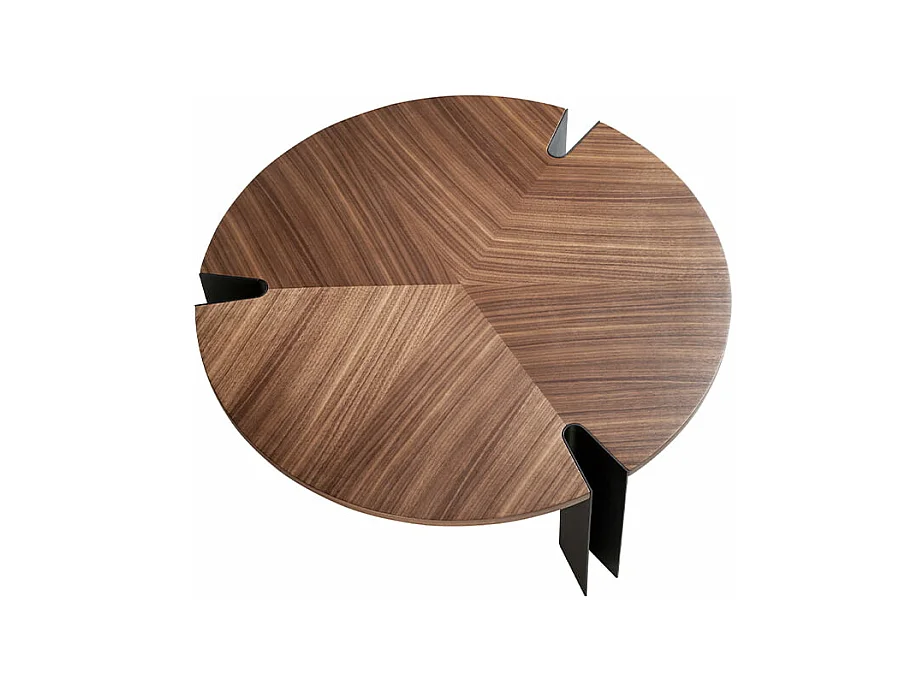 Mesa de centro de nogueira e aço preto 2113