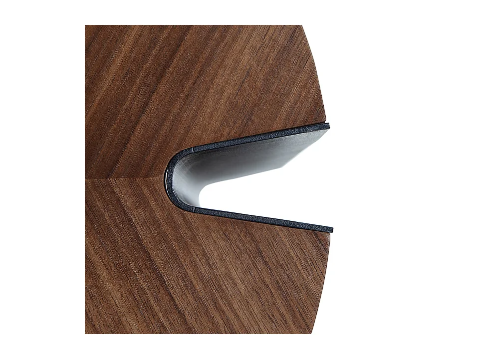 Mesa de centro de nogueira e aço preto 2113