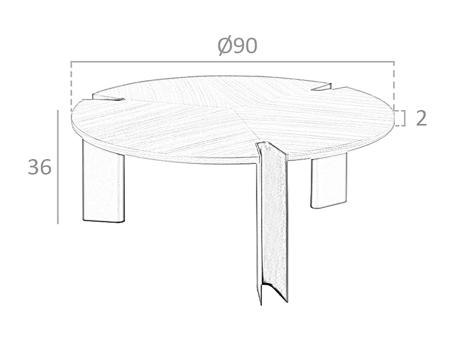 Table basse ronde en noyer et acier noir 2113 ANGEL CERDA