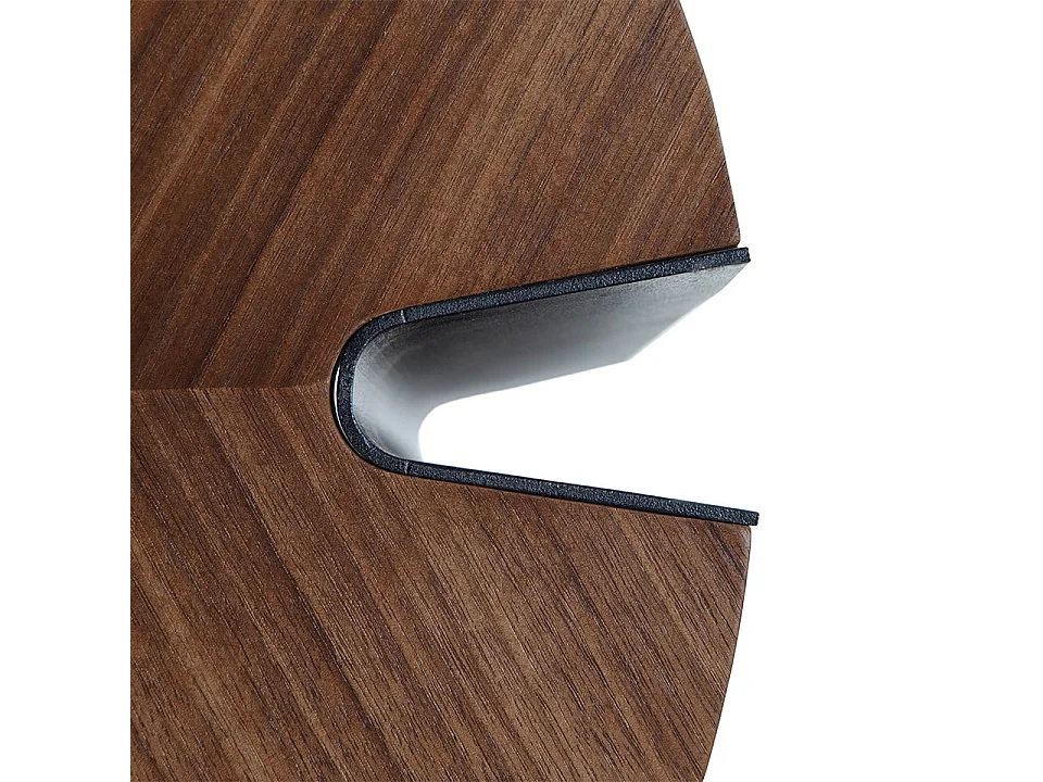 Table basse ronde en noyer et acier noir 2113 ANGEL CERDA