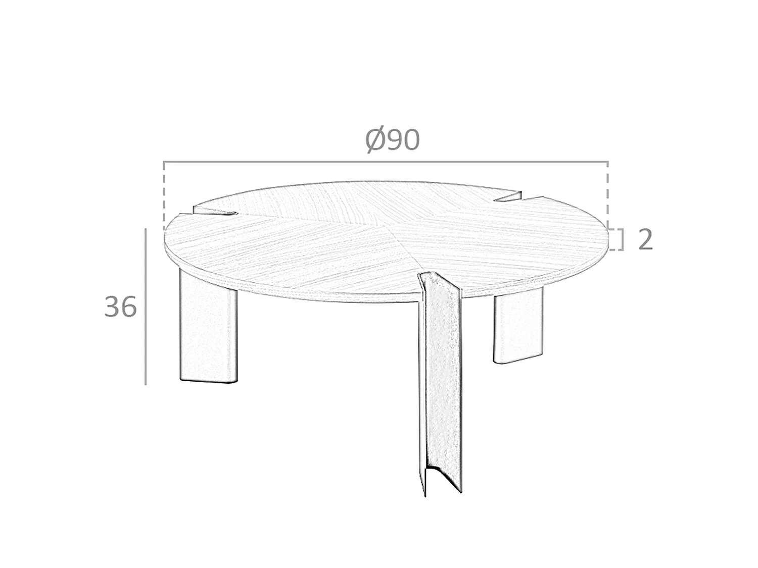 Table basse ronde en noyer et acier noir 2113 ANGEL CERDA