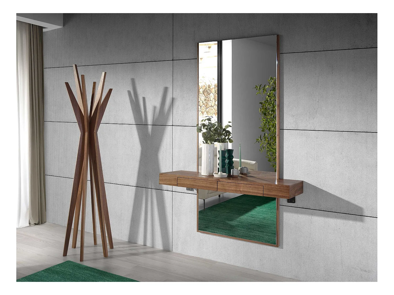 Wandspiegel Rechteckig Walnuss