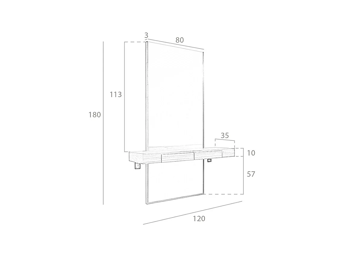 Wandspiegel Rechteckig Walnuss