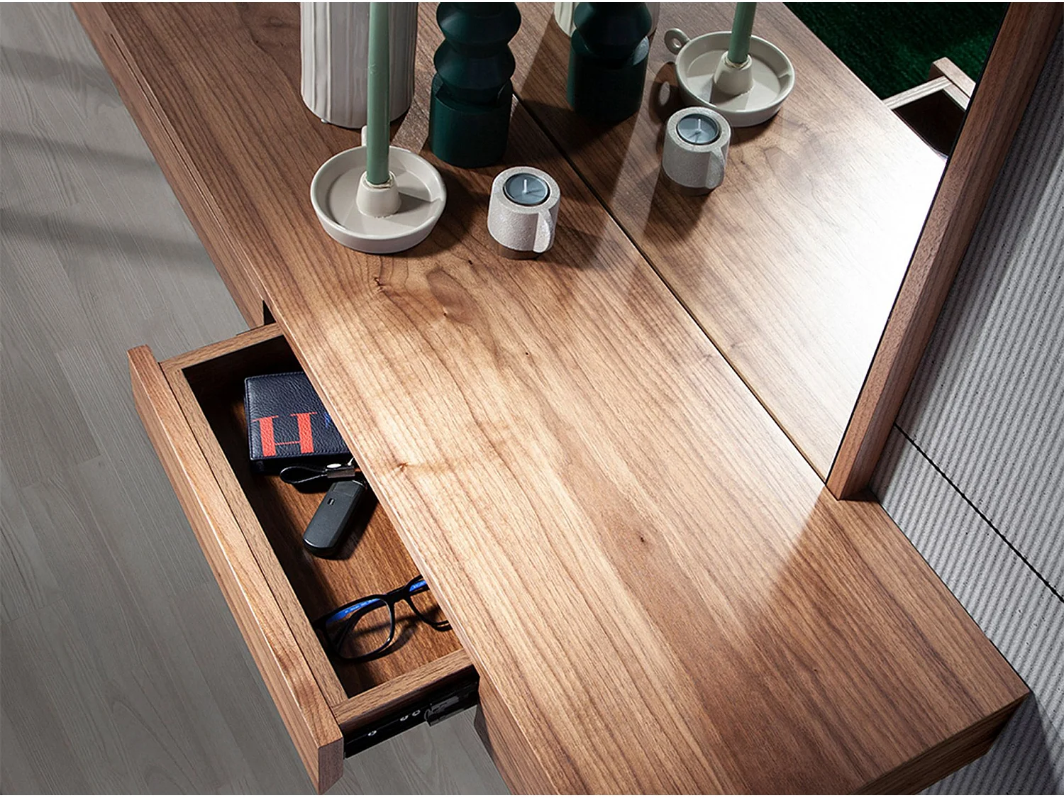 Espejo recibidor rectangular nogal 3235 ANGEL CERDA