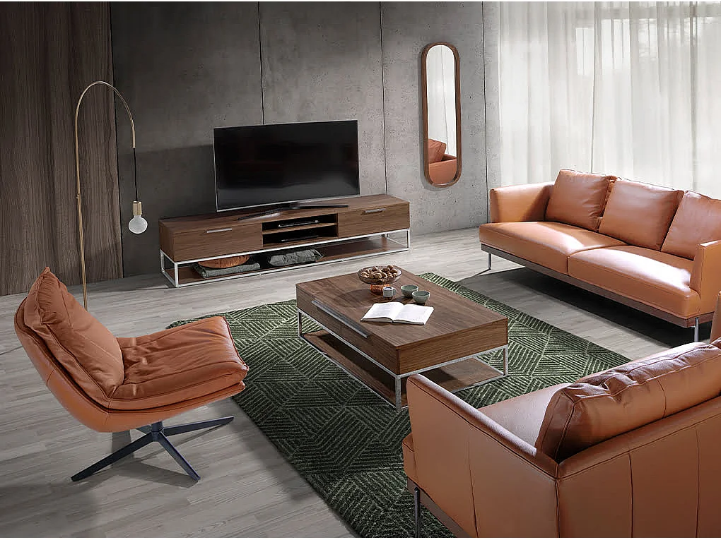 Owalne lustro ścienne z orzecha włoskiego 3234 ANGEL CERDA