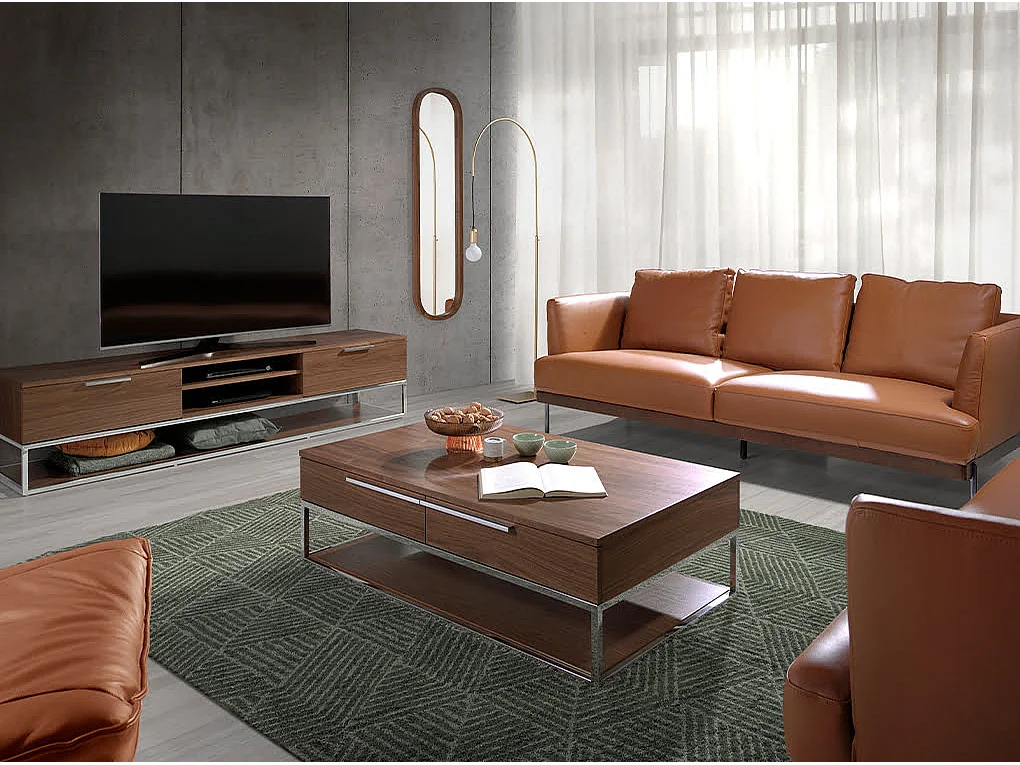 Owalne lustro ścienne z orzecha włoskiego 3234 ANGEL CERDA