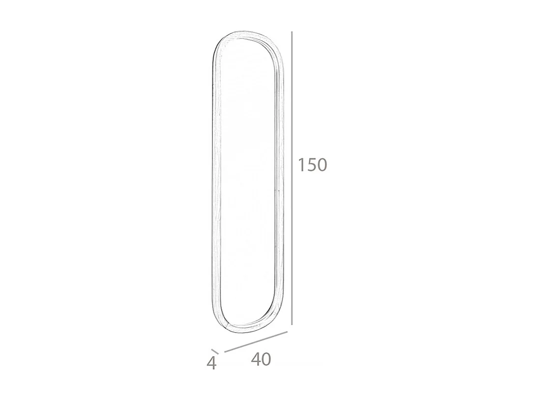 Owalne lustro ścienne z orzecha włoskiego 3234 ANGEL CERDA