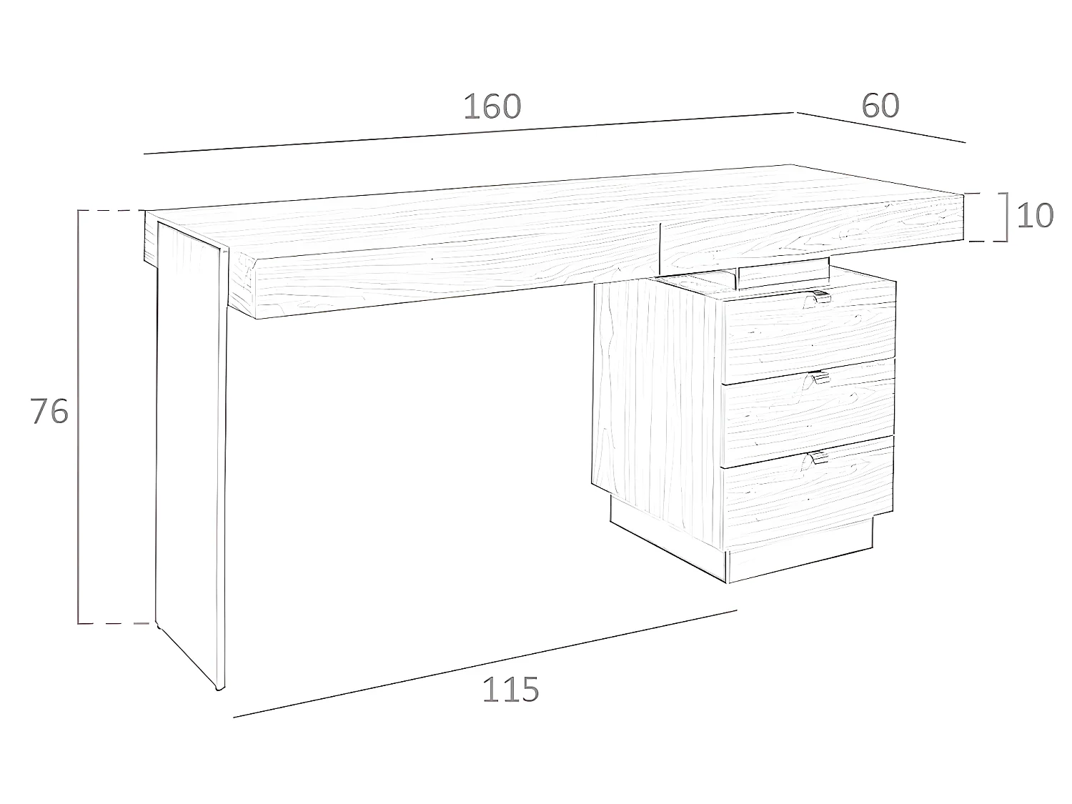 Schreibtisch Nussbaum und abgedunkelter polierter Stahl 3237 ANGEL CERDA