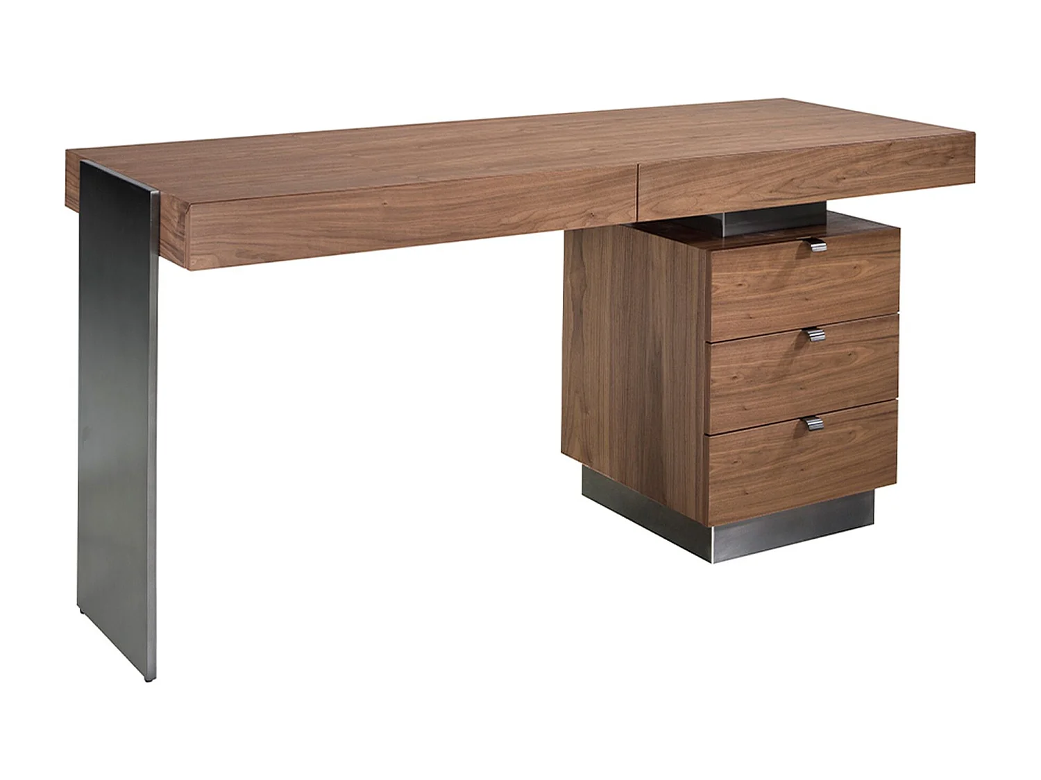 Bureau walnoot en donker gepolijst staal 3237 ANGEL CERDA