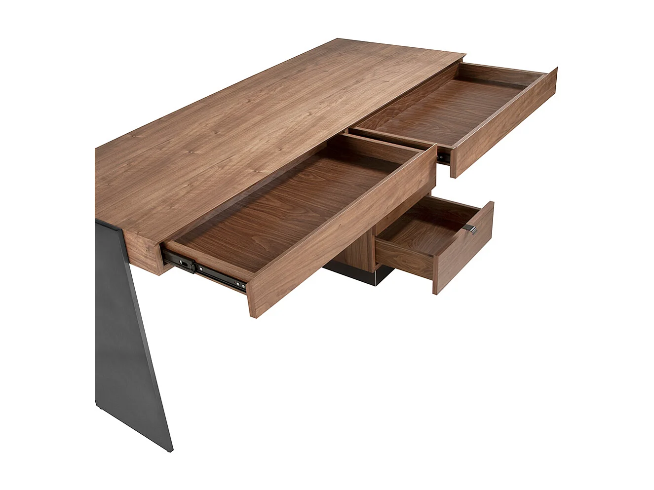 Bureau walnoot en donker gepolijst staal 3237 ANGEL CERDA