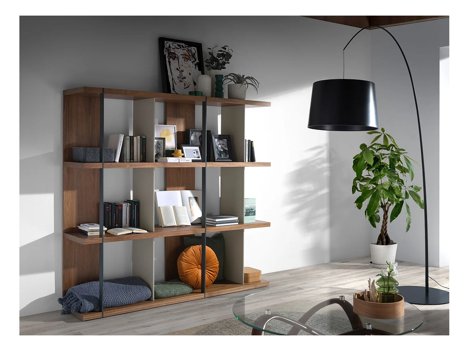 Lampadaire réglable en acier noir