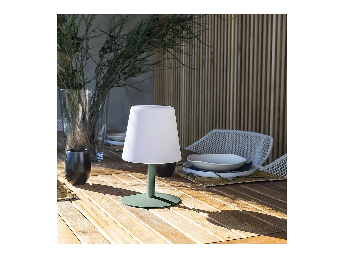 Lampe de table sans fil LED STANDY MINI Vert Acier H25CM