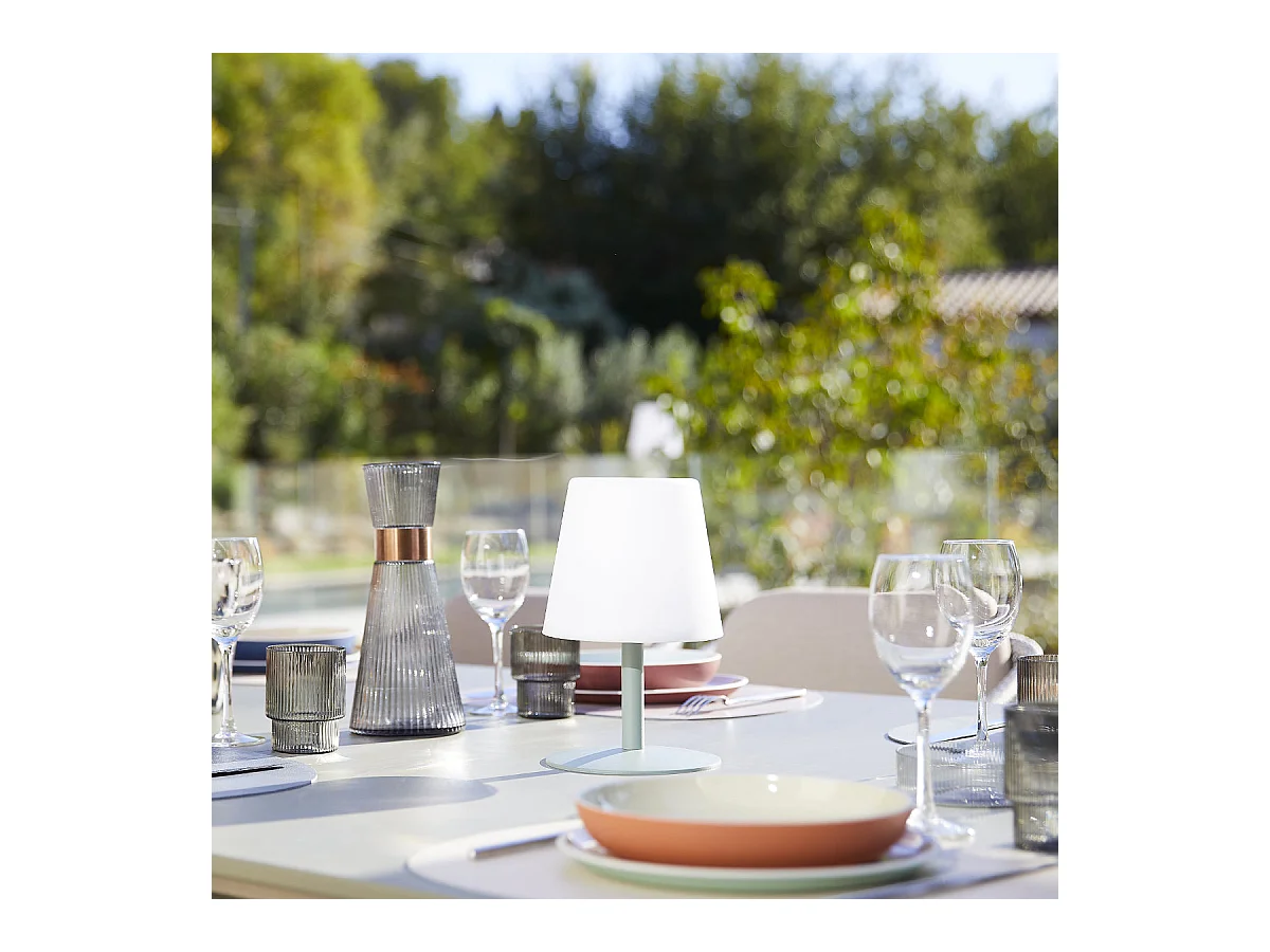 Lampe de table sans fil LED STANDY MINI Vert Acier H25CM