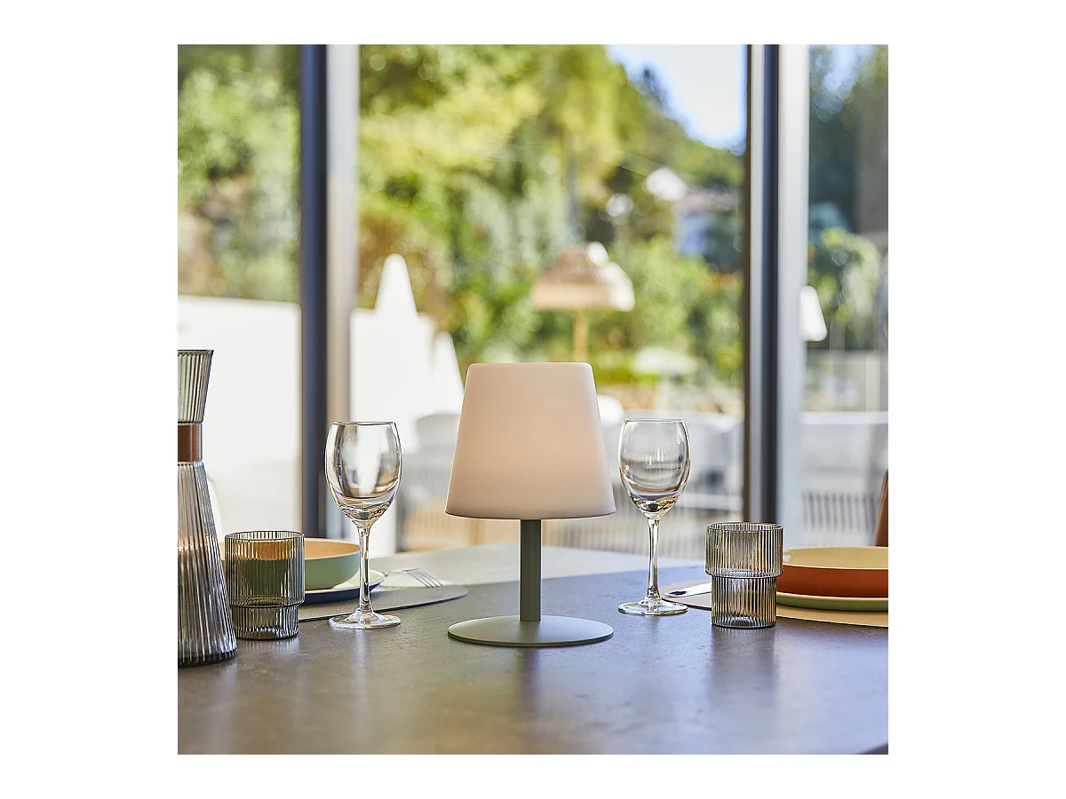 Lampe de table sans fil LED STANDY MINI Vert Acier H25CM