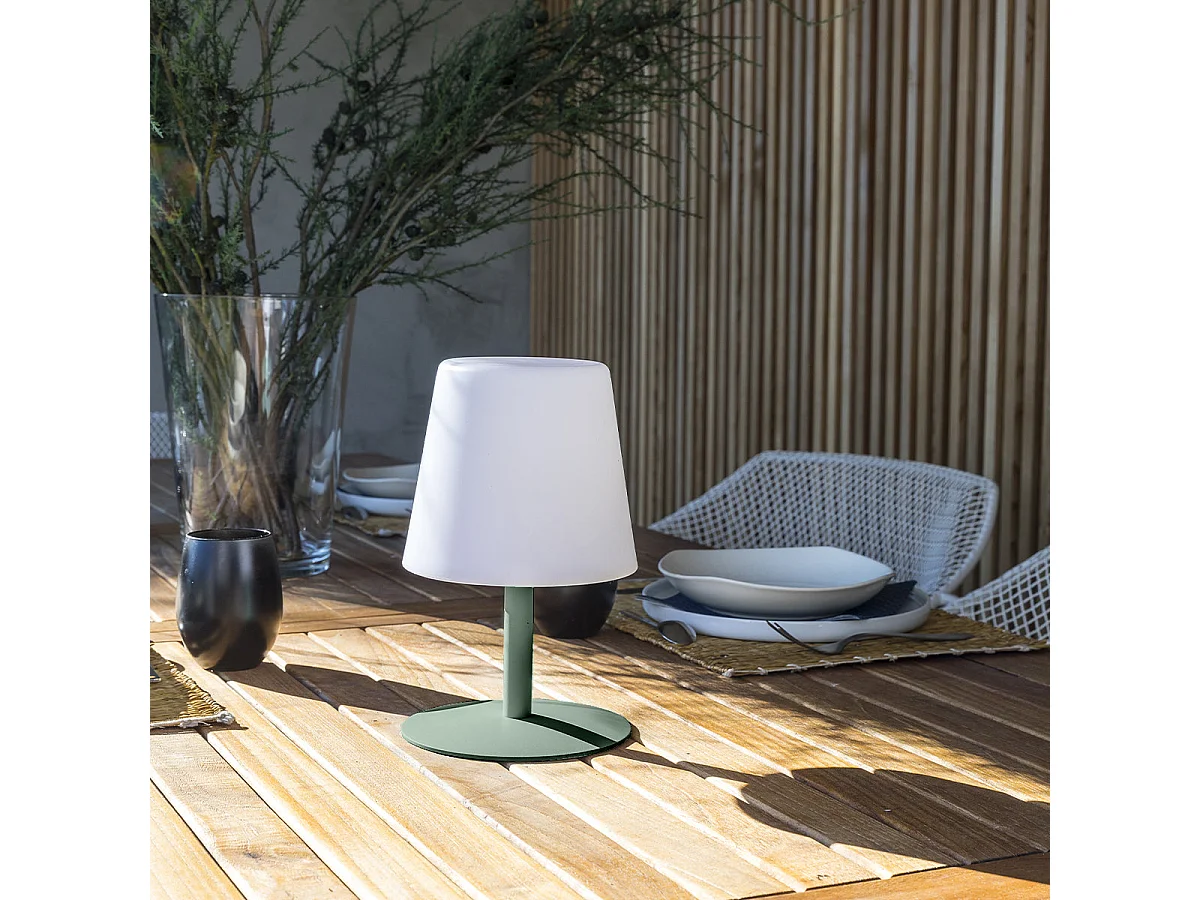 Lampe de table sans fil LED STANDY MINI Vert Acier H25CM