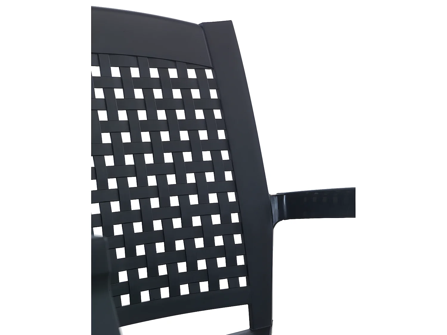 Lot de 6 chaises de jardin empilables en résine coloris Gris - Longueur 59 x Profondeur 60 x Hauteur 87 cm