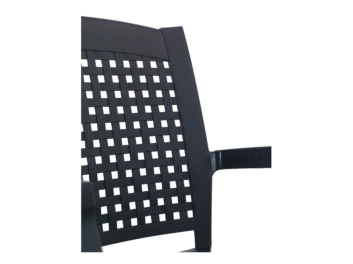 Lot de 4 chaises de jardin empilables en résine coloris Gris - Longueur 59 x Profondeur 60 x Hauteur 87 cm