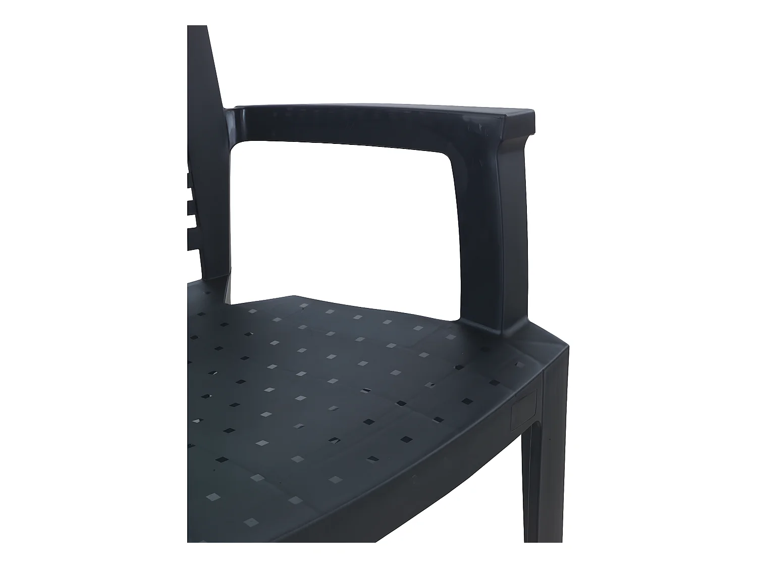 Lot de 4 chaises de jardin empilables en résine coloris Gris - Longueur 59 x Profondeur 60 x Hauteur 87 cm