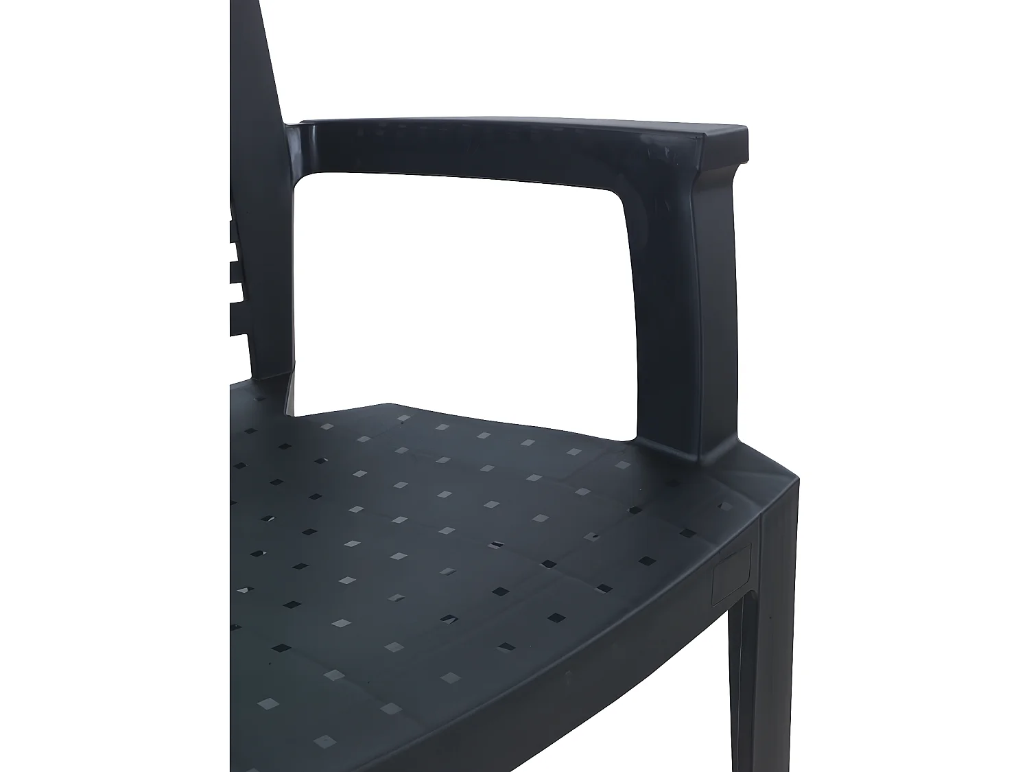 Lot de 4 chaises de jardin empilables en résine coloris Gris - Longueur 59 x Profondeur 60 x Hauteur 87 cm