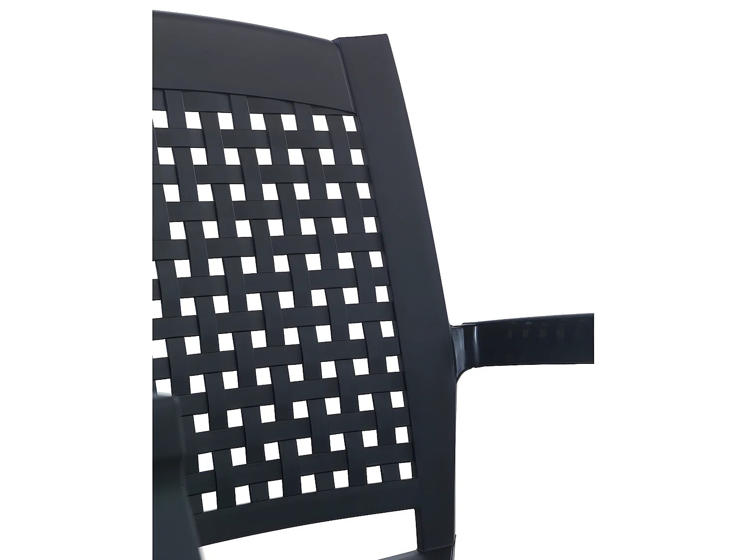 Lot de 2 chaises de jardin empilables en résine coloris Gris - Longueur 59 x Profondeur 60 x Hauteur 87 cm