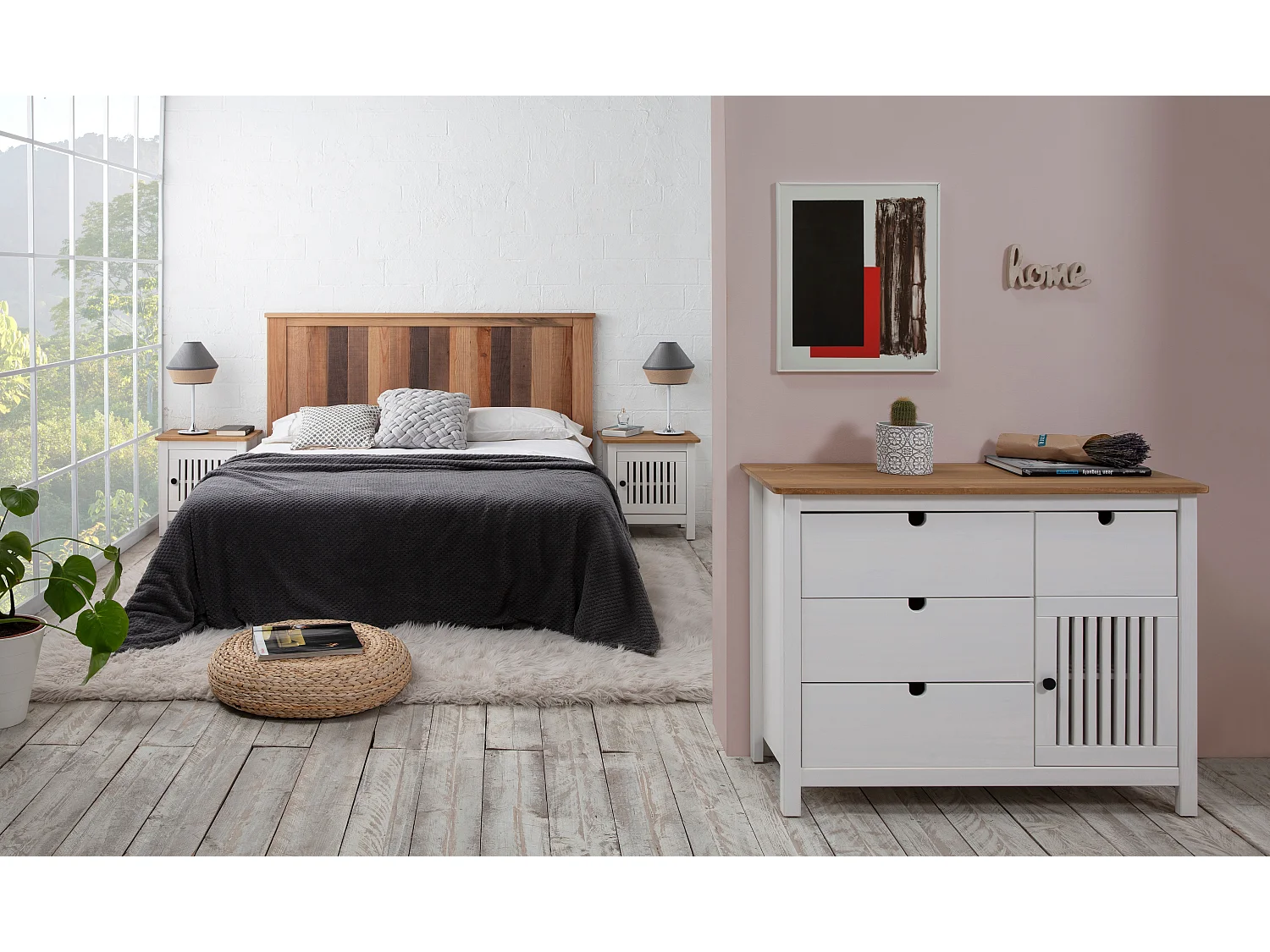 Nachtkastje Bruna - 46x35x49cm - Wit