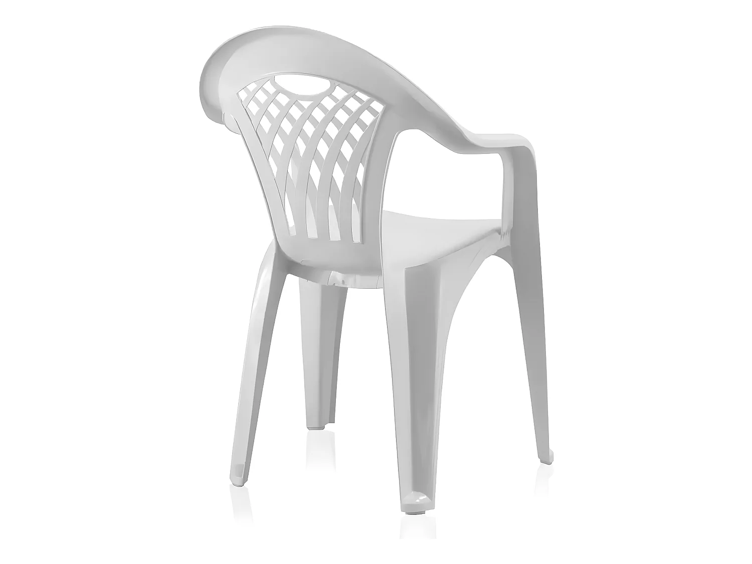 Lot de 6 chaises de jardin empilables en résine coloris Blanc - Longueur 58 x Profondeur 54 x Hauteur 86 cm