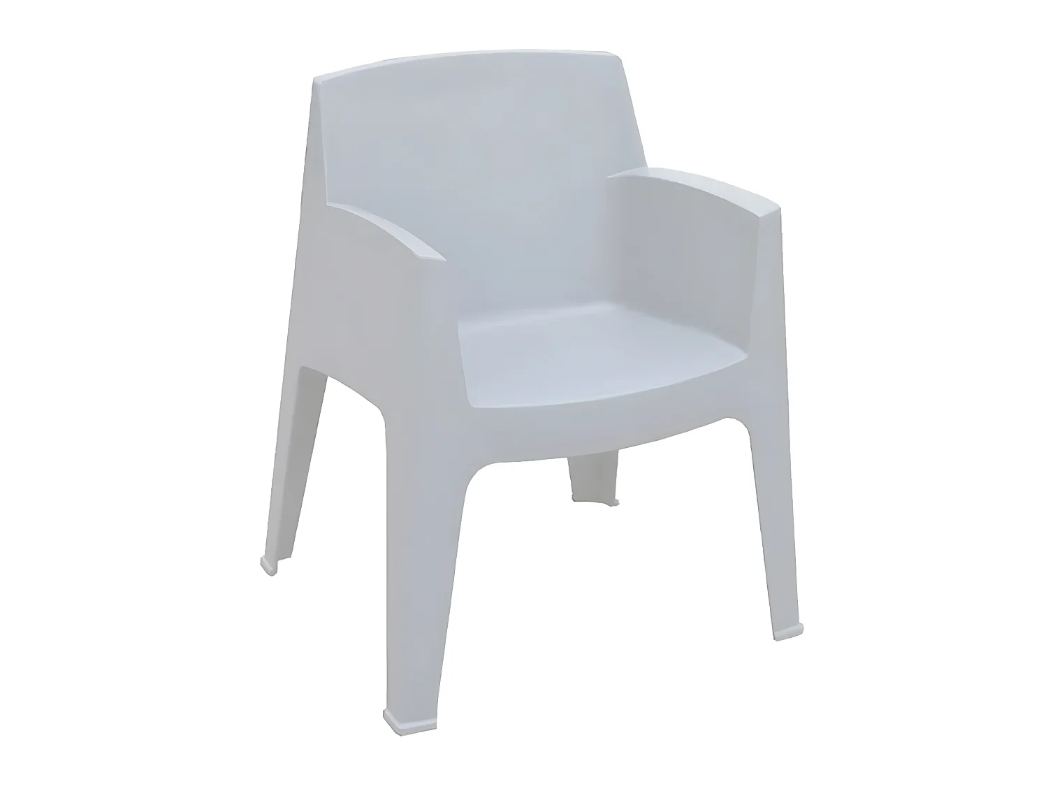 Lot de 12 chaises de jardin empilables en résine coloris Blanc - Longueur 67 x Profondeur 60 x Hauteur 82 cm