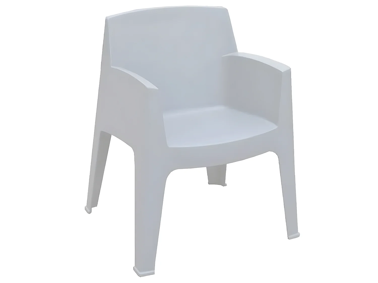 Lot de 12 chaises de jardin empilables en résine coloris Blanc - Longueur 67 x Profondeur 60 x Hauteur 82 cm