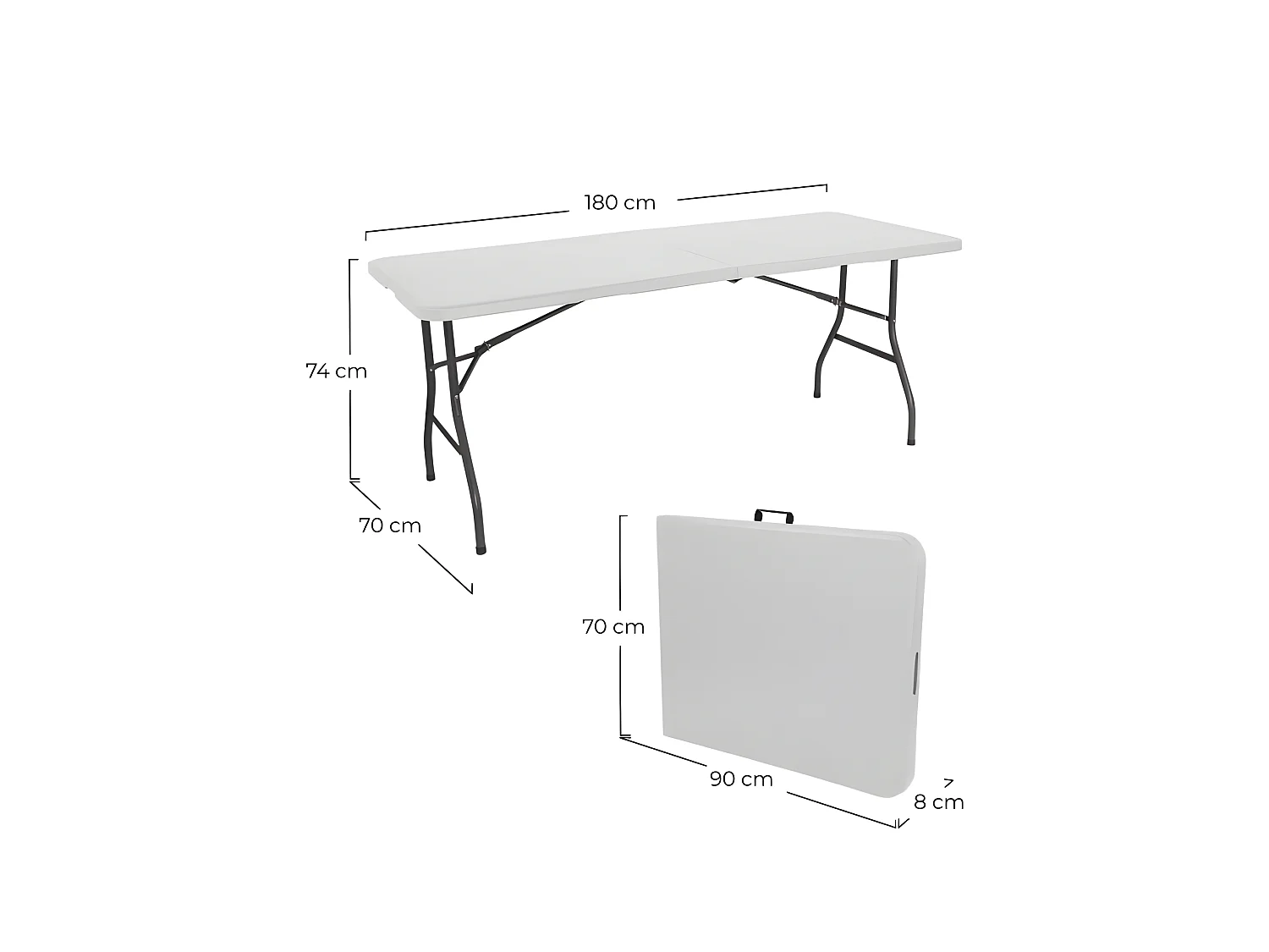 Mesa Plegable 180cm Rectangular Catering O91