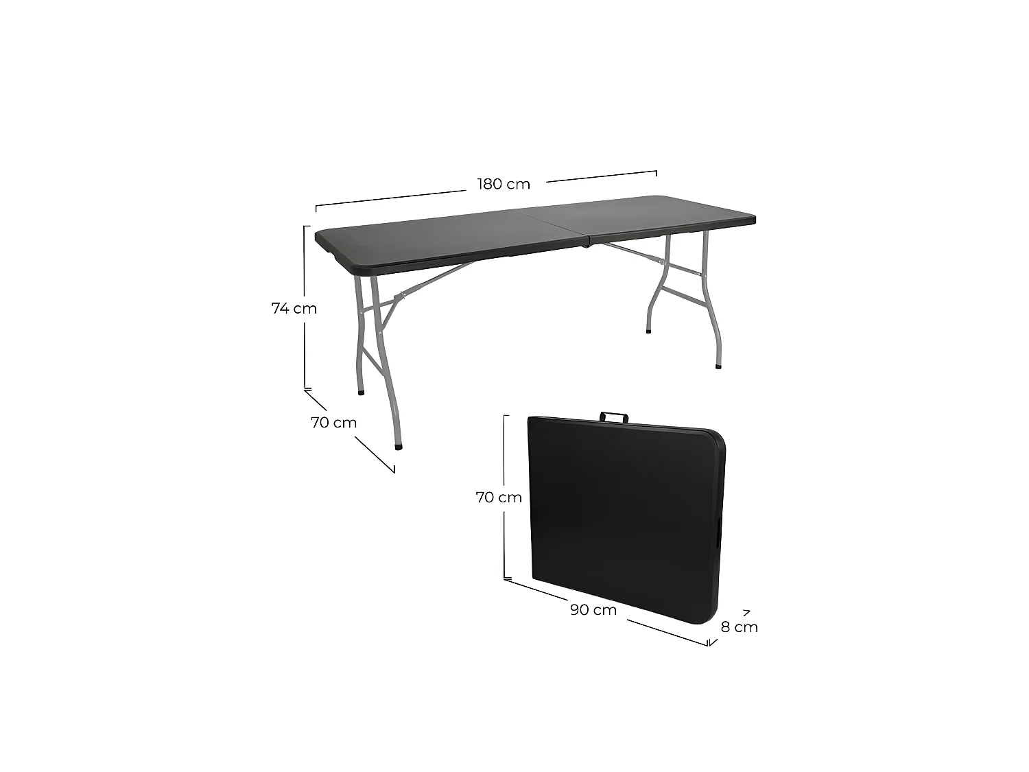 Table pliante 180cm Rectangulaire Catering O91