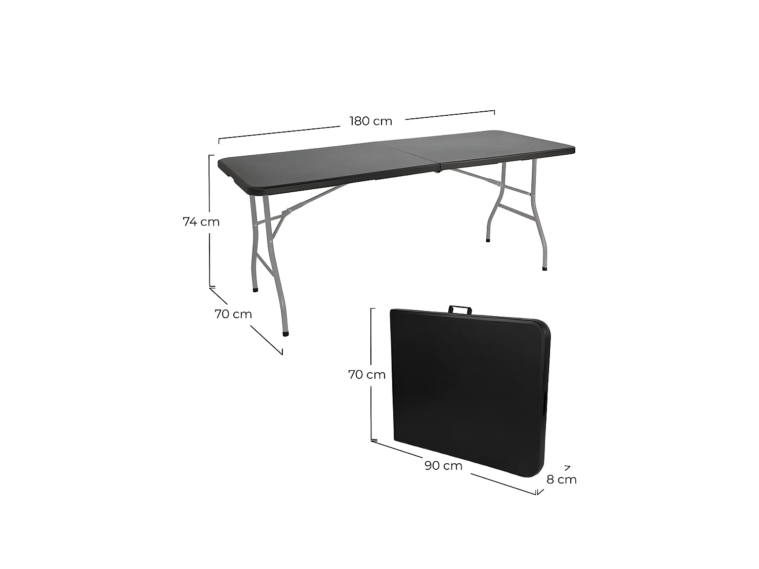 Table pliante 180cm Rectangulaire Catering O91