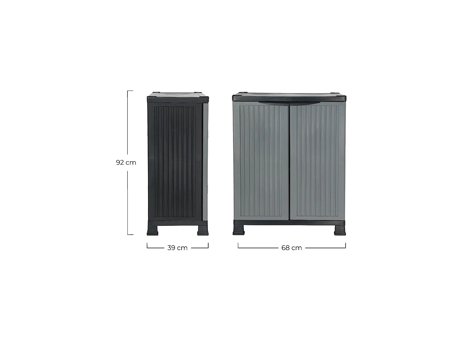 Armoire basse en résine pour extérieur avec 1 étagère 92x68x39cm 7house