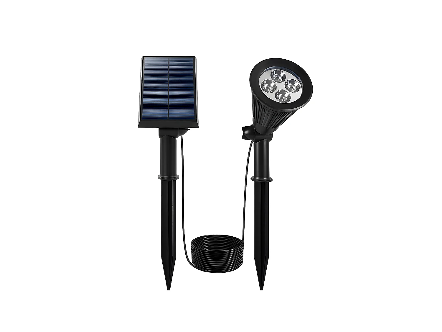 Spot solaire SPIKY Noir Plastique H42cm