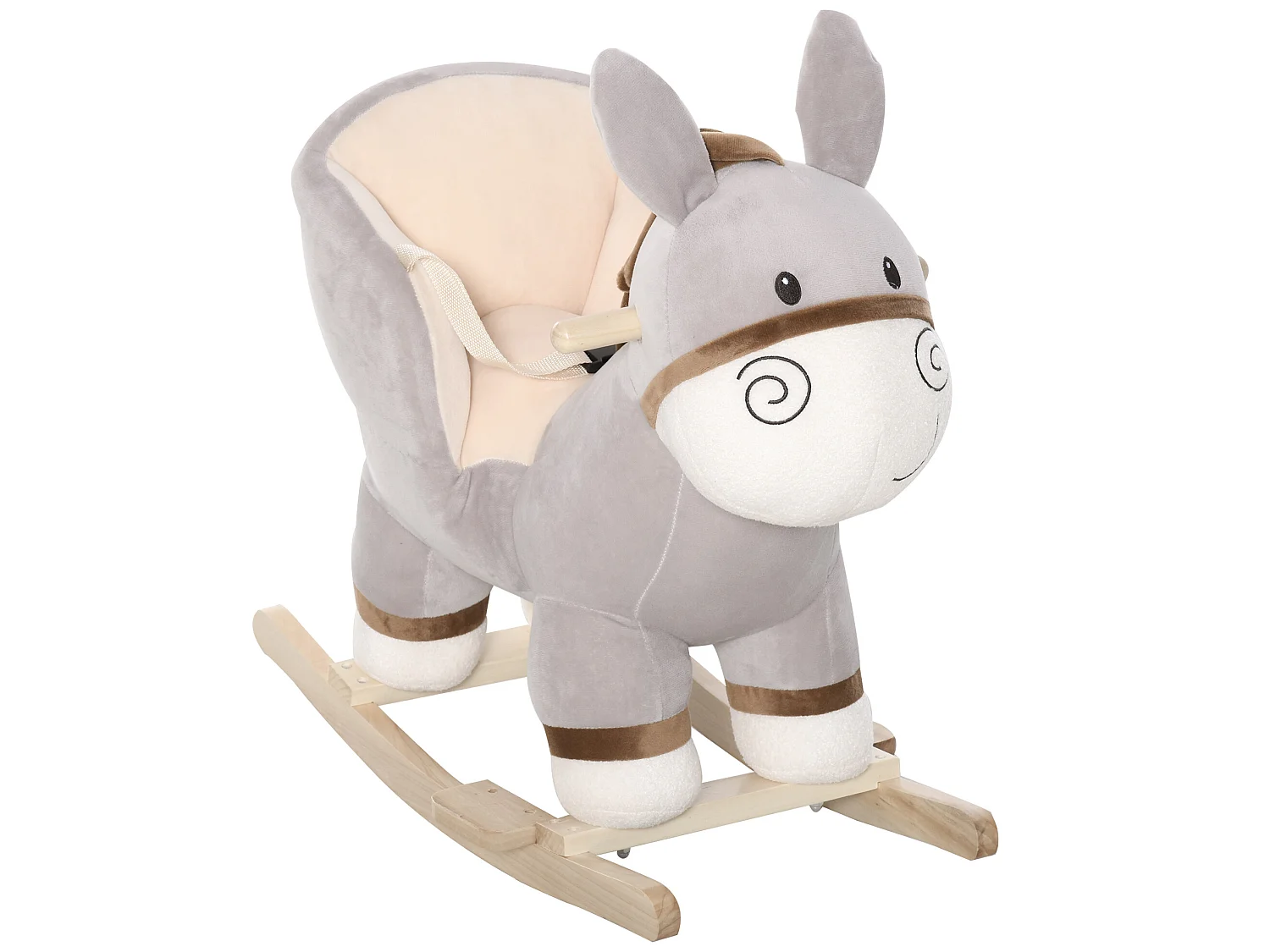 Caballo balancín de bebé gris 61x34x58 cm HOMCOM
