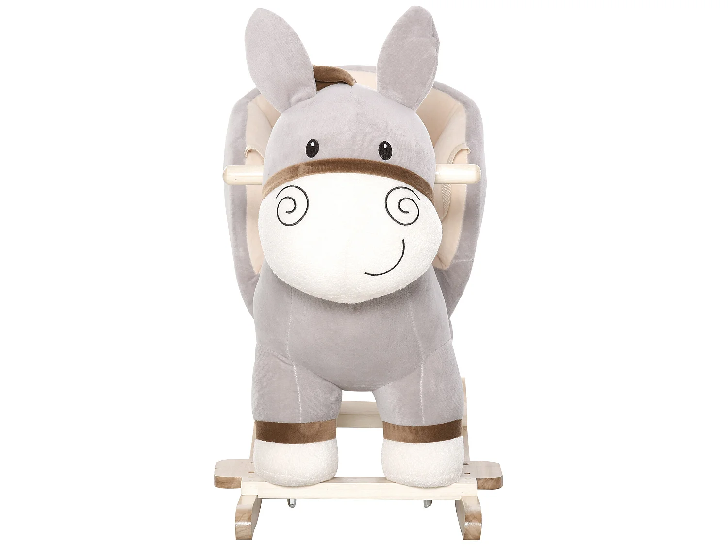 Caballo balancín de bebé gris 61x34x58 cm HOMCOM