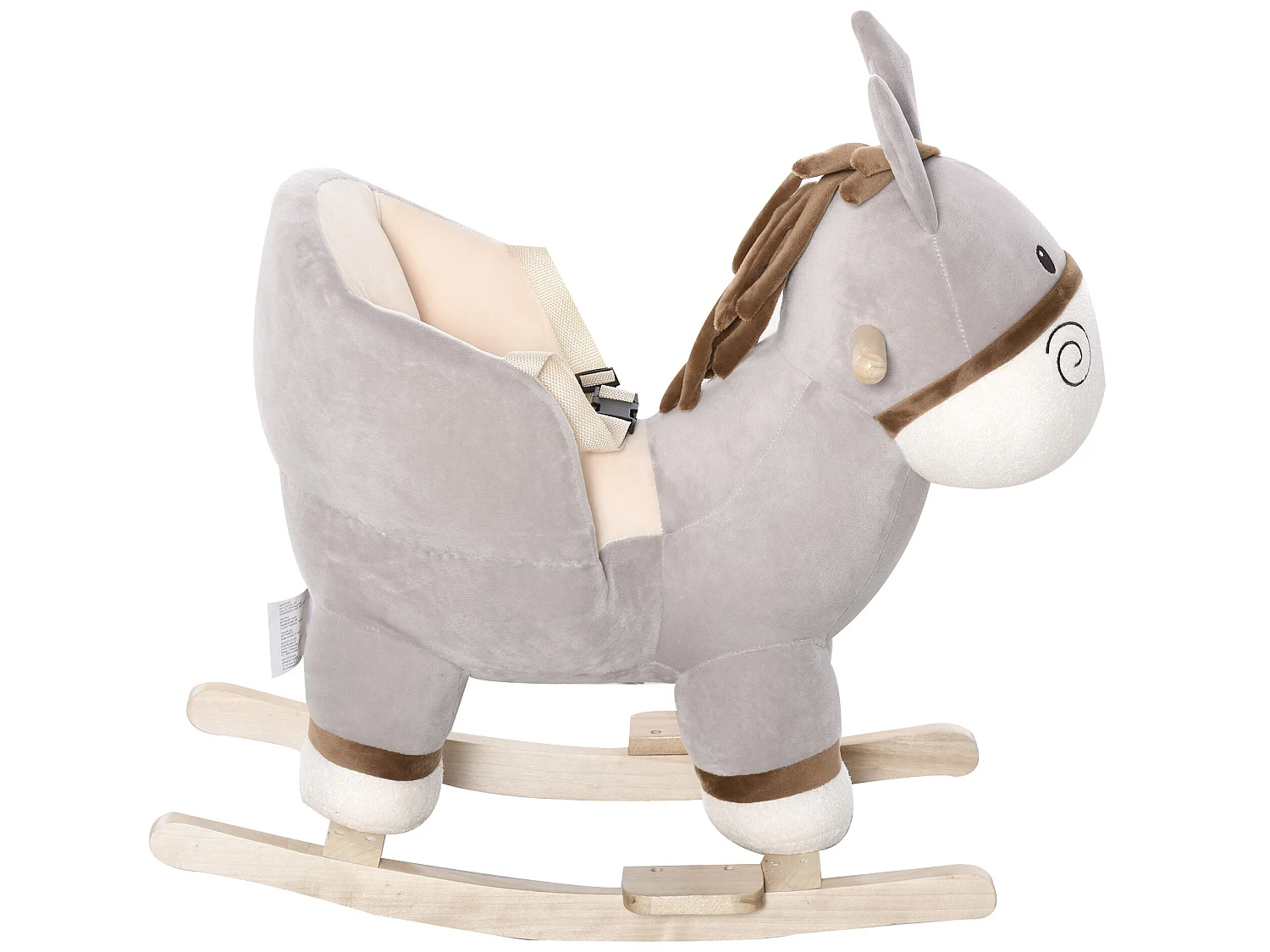 Caballo balancín de bebé gris 61x34x58 cm HOMCOM