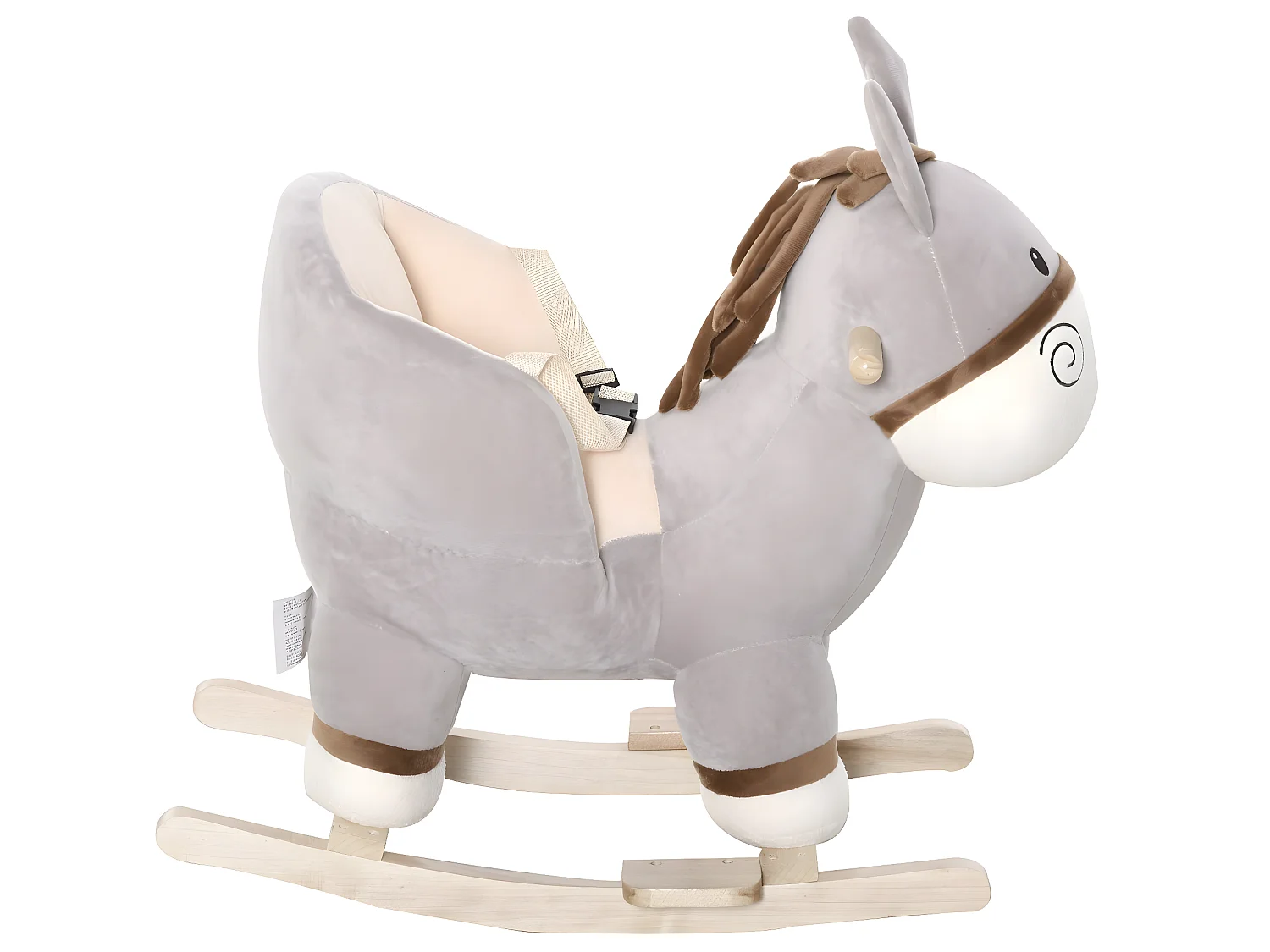 Caballo balancín de bebé gris 61x34x58 cm HOMCOM