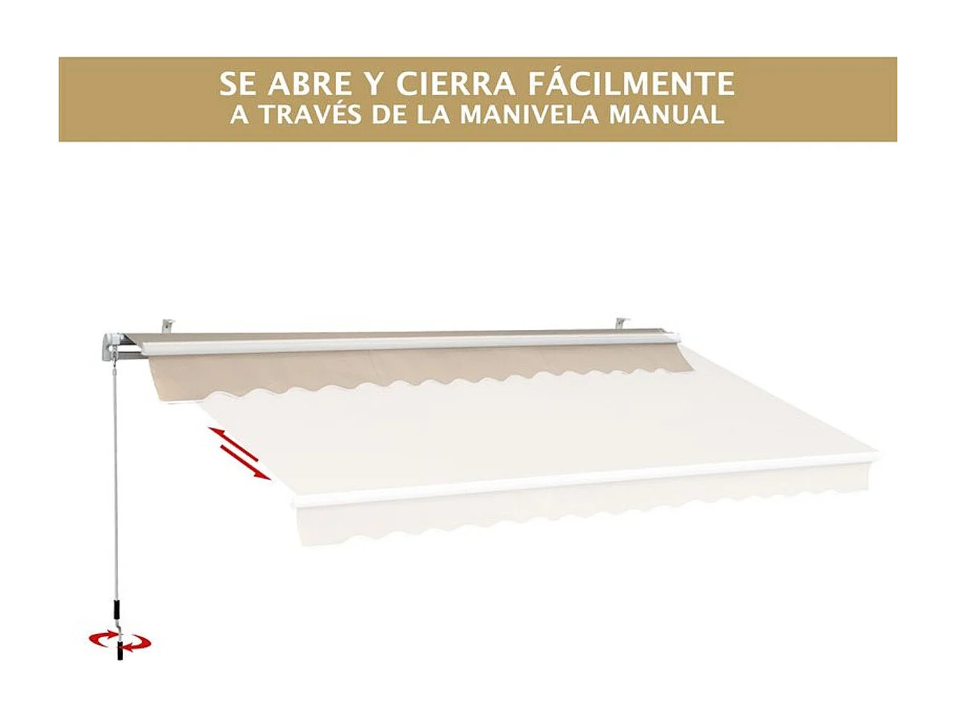 Toldo manual plegable crema 295x250 cm Outsunny