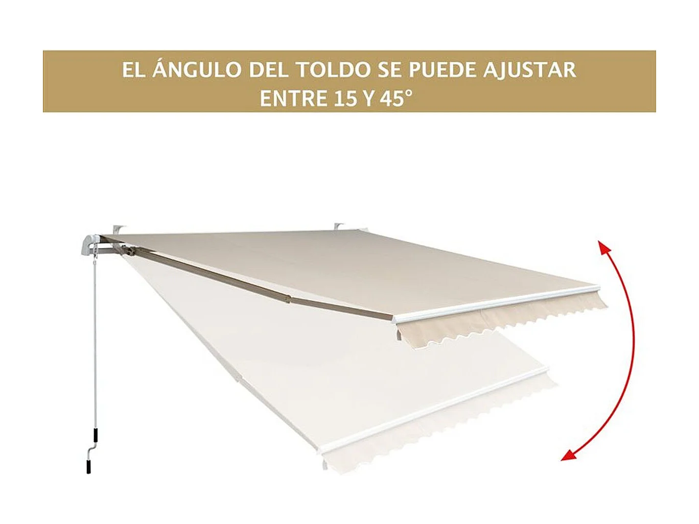 Toldo manual plegable crema 295x250 cm Outsunny