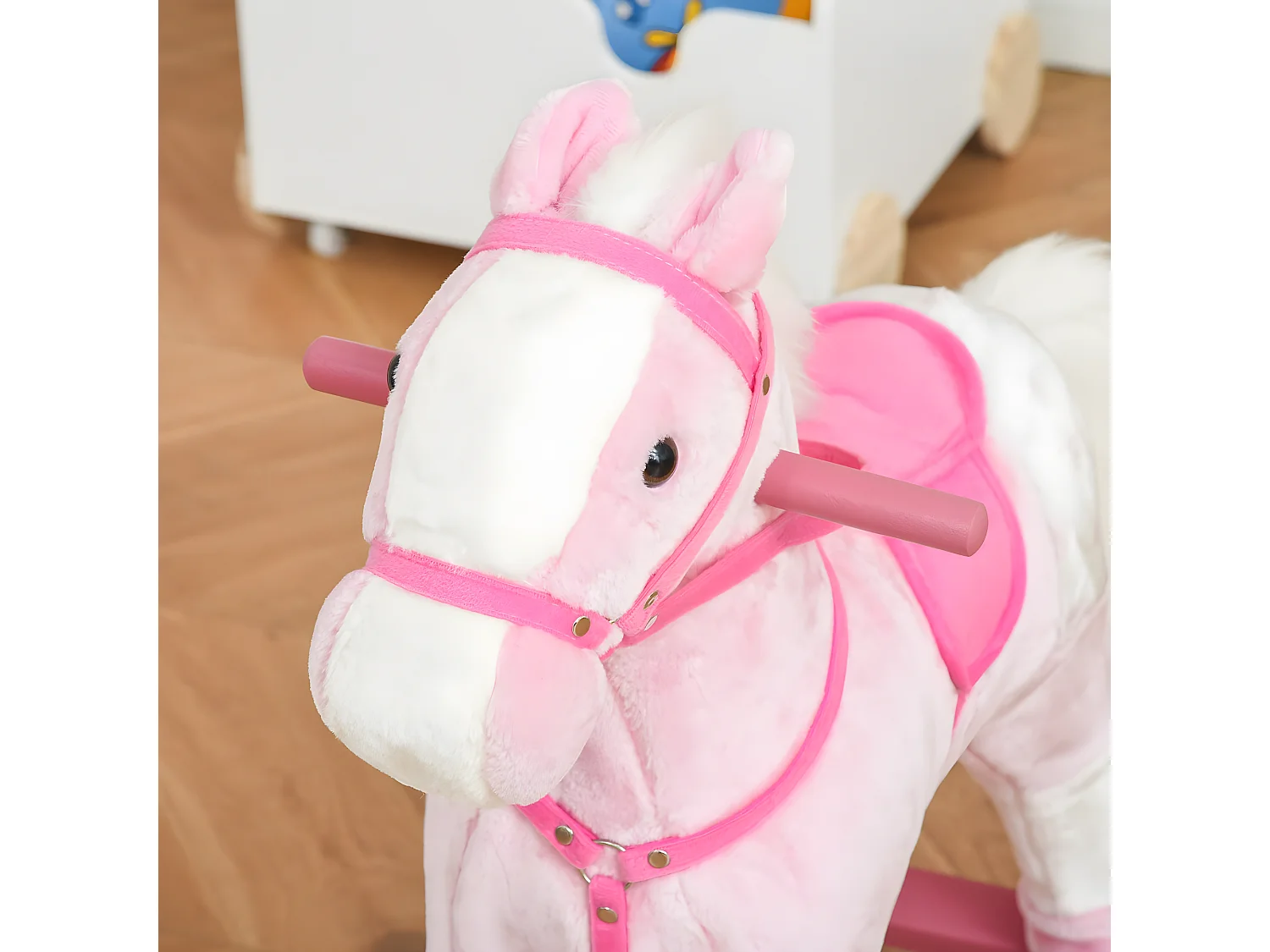 Caballito balancín rosa 74x28x65cm HOMCOM