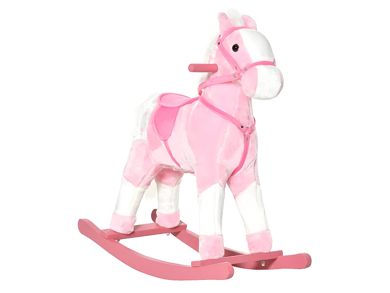 Caballito balancín rosa 74x28x65cm HOMCOM