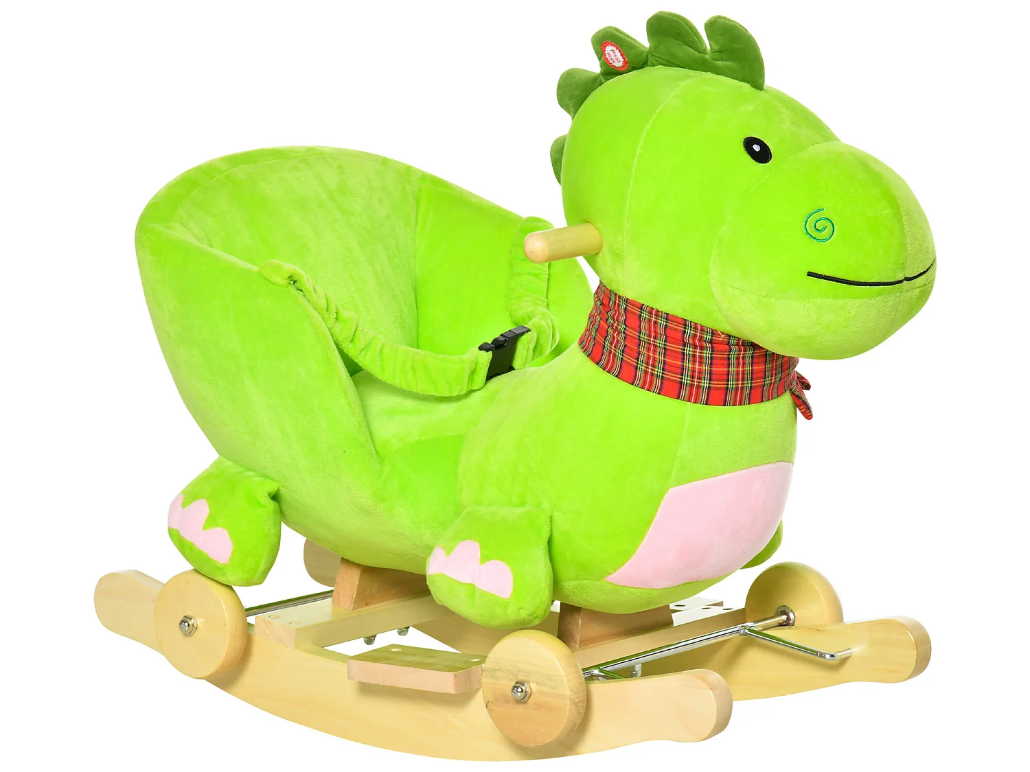 2 en 1 caballito balancín verde 60x32x52cm HOMCOM