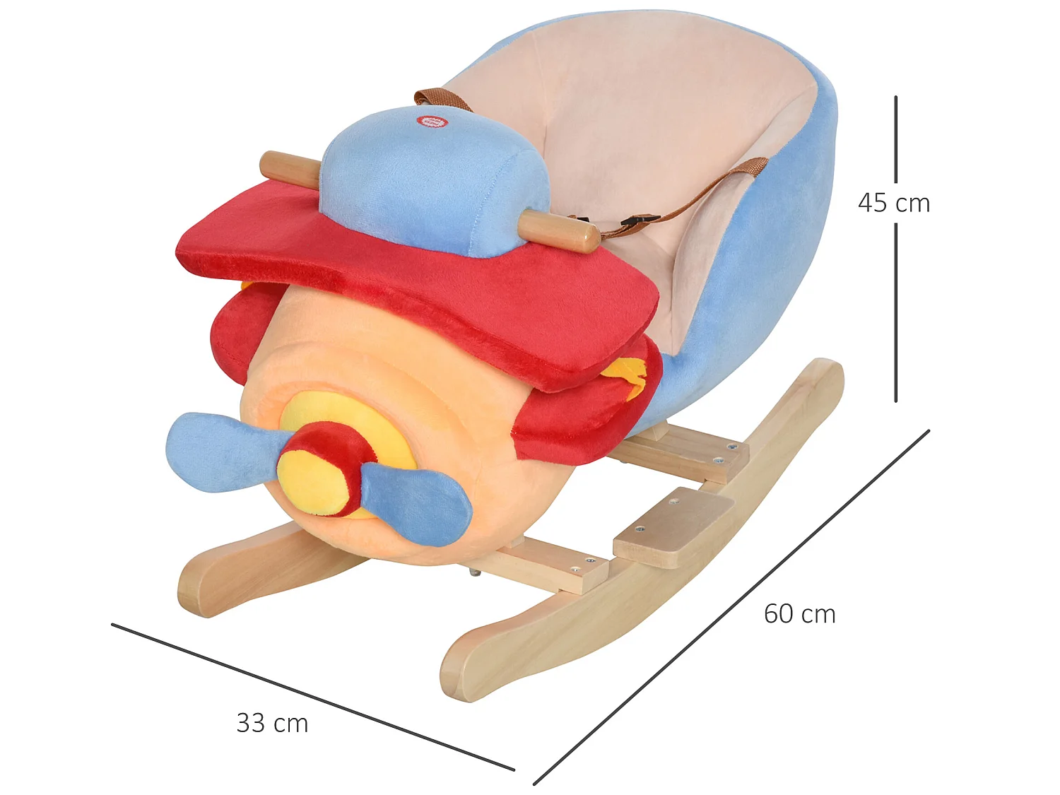 Caballito balancín azul, rojo, naranja 60x33x45 cm HOMCOM