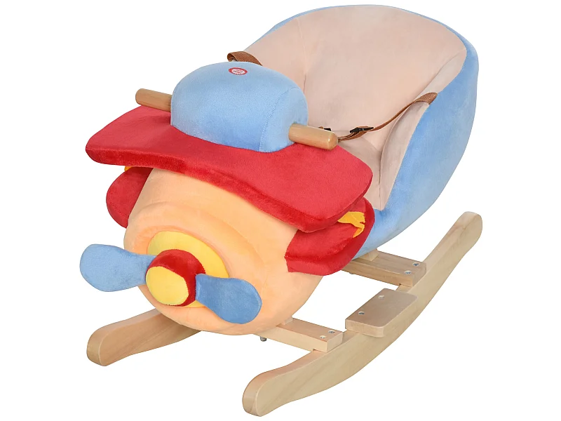 Caballito balancín azul, rojo, naranja 60x33x45 cm HOMCOM