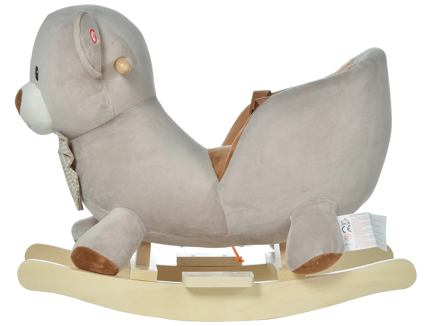 Caballo balancín de bebé gris 60 x 33 x 50cm HOMCOM